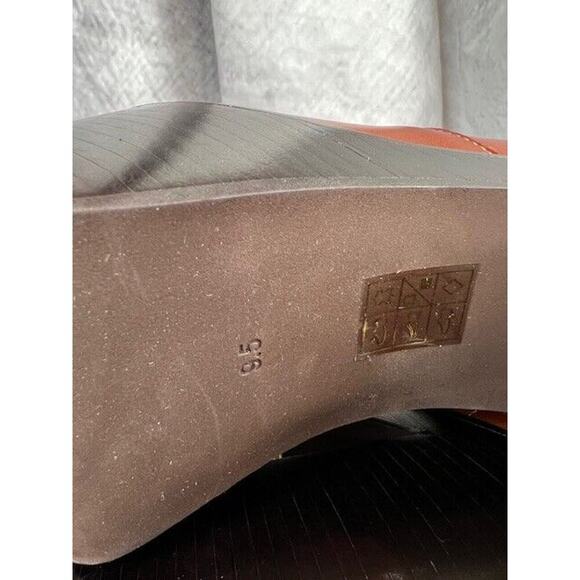 SOLD Jeffrey Campbell Nelsons Platform Heeled Ankle Boots Patent Leather TAN - Picture 5 of 6